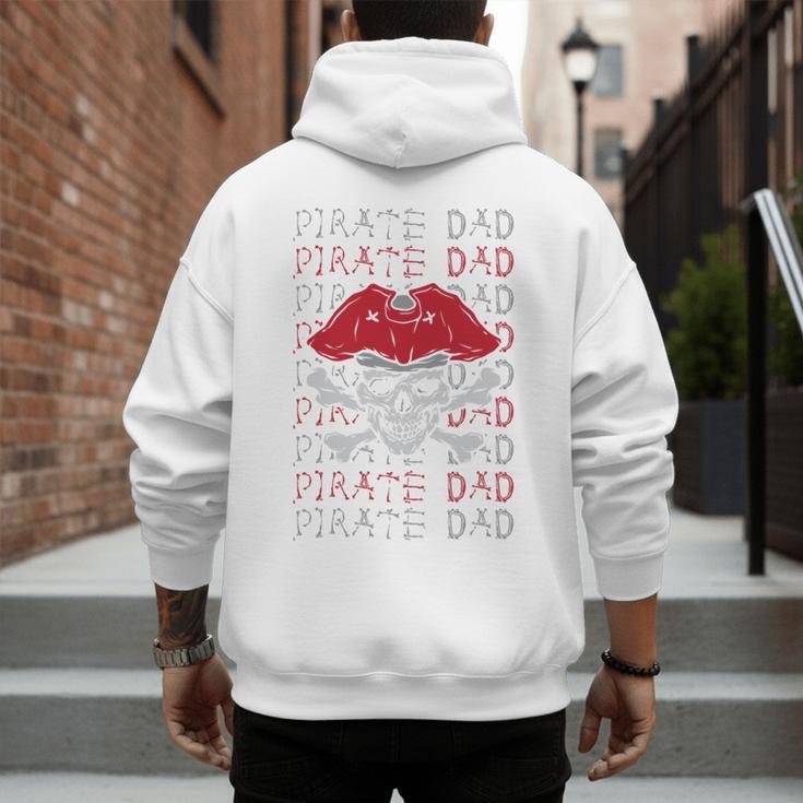 Pirate Dad Skull And Crossbones Tampa Gasparilla Captain Men's Hoodie Back Print