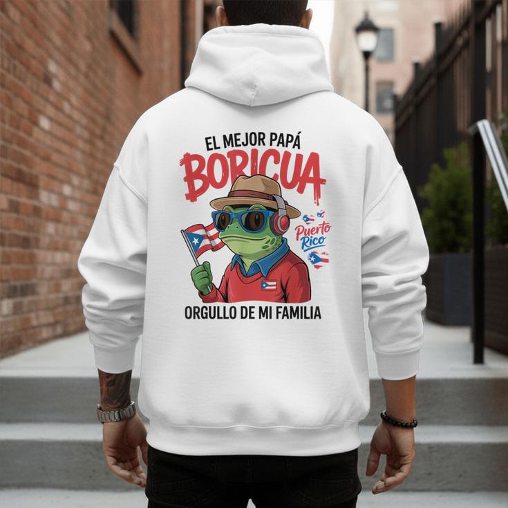 Puerto Rican Dad Idea For Men & Papá Boricua Coqui Frog Men's Hoodie Back Print