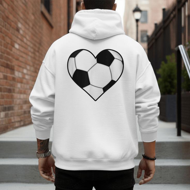 Soccer Ball Heart Idea For Mom Dad Kids T-Shirt Men's Hoodie Back Print Soccer Ball Heart Idea For Mom Dad Kids T-Shirt Men's Hoodie Back Print