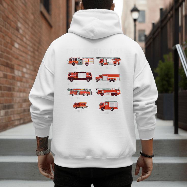 Toddler Boy Types Of FireTruck Firefighter Baby Dad Fireman Men's Hoodie Back Print