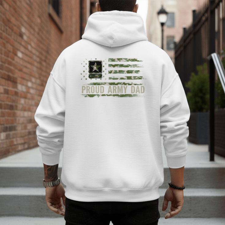 Vintage Proud Army Dad Camo American Flag Veteran Men's Hoodie Back Print Vintage Proud Army Dad Camo American Flag Veteran Men's Hoodie Back Print