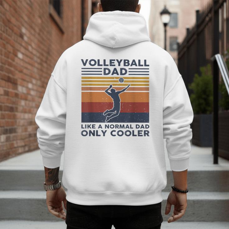 Volleyball Dad Like A Normal Dad Only Cooler Vintage Men's Hoodie Back Print