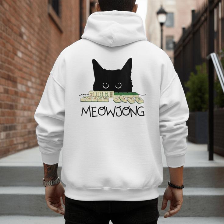 Women's Meowjong Cat Mahjong Chinese Game Cat Mom Dad Men's Hoodie Back Print