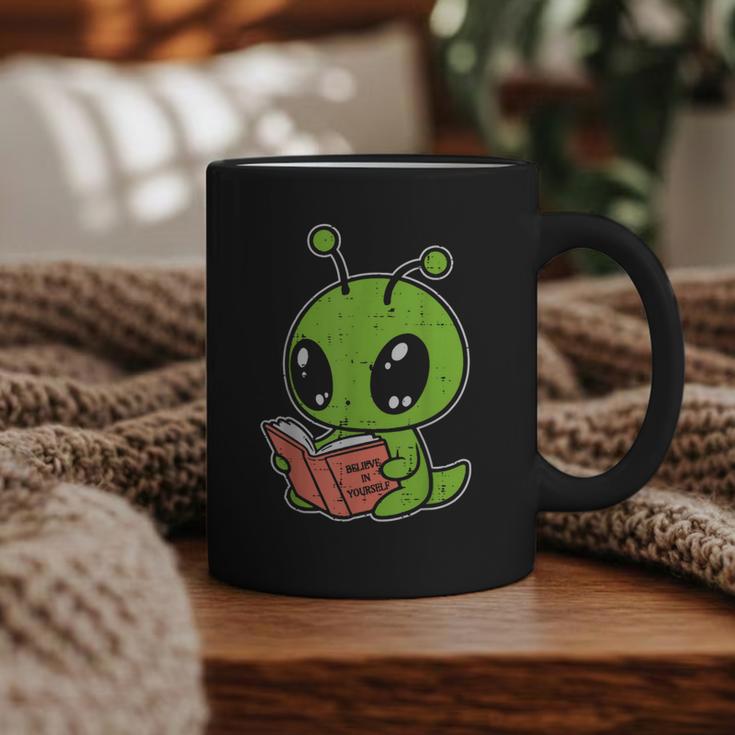 Alien Reading Book Believe In Yourself Kids Women Men Graphic Print Coffee Mug