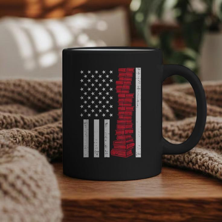 America Flag Read Book Reading Librarian Men Women Kids Graphic Print Coffee Mug
