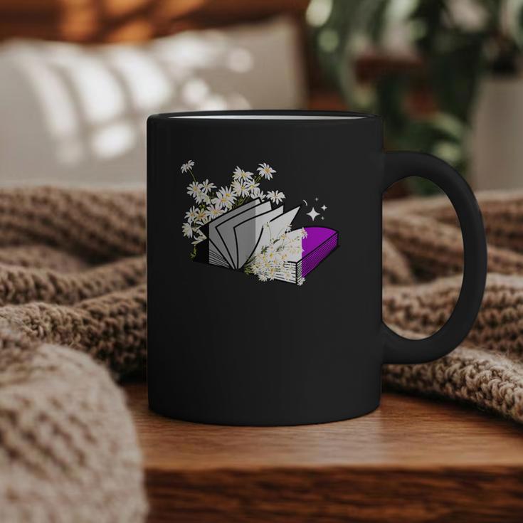 Asexual Book Lover LGBT Reading Pride Ace Flag Daisy Graphic Print Coffee Mug
