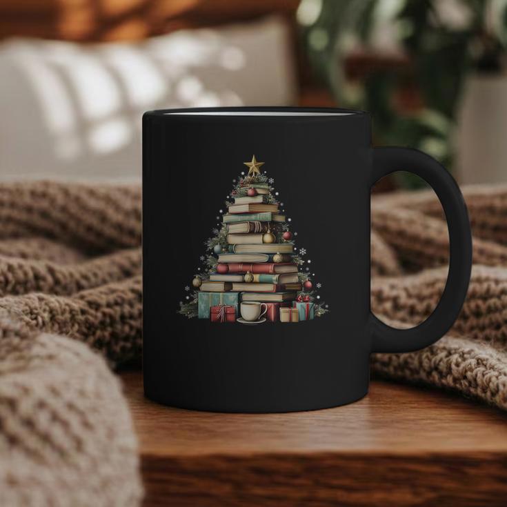 Book Christmas Tree Books Lovers Xmas Teacher Men Women Kids Graphic Print Coffee Mug