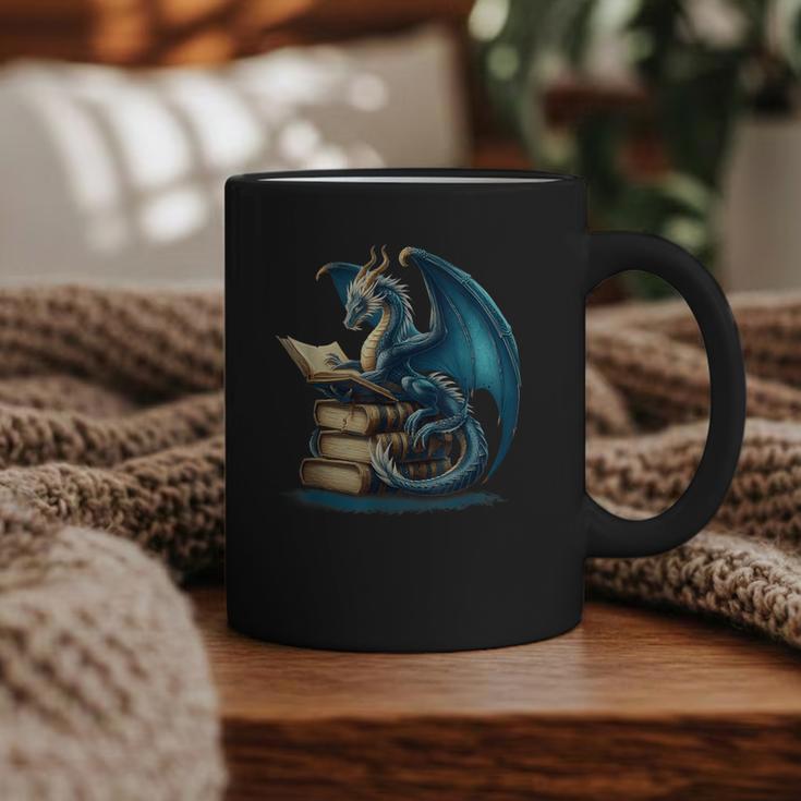 Book Lover Bookworm Reading Books Dragon Sci-Fi Character Graphic Print Coffee Mug