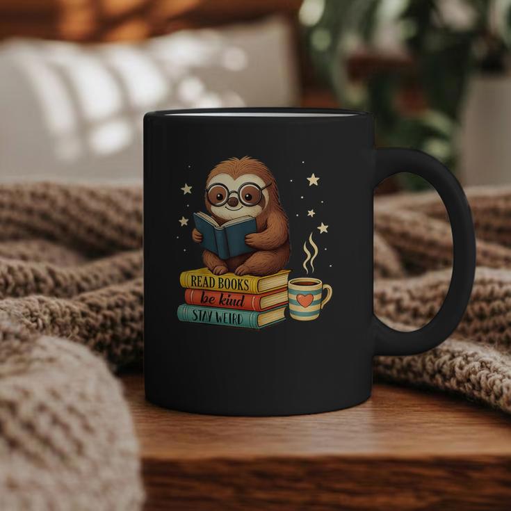 Book Lover Sloth Reading Bookish Library Read Books Be Kind Graphic Print Coffee Mug