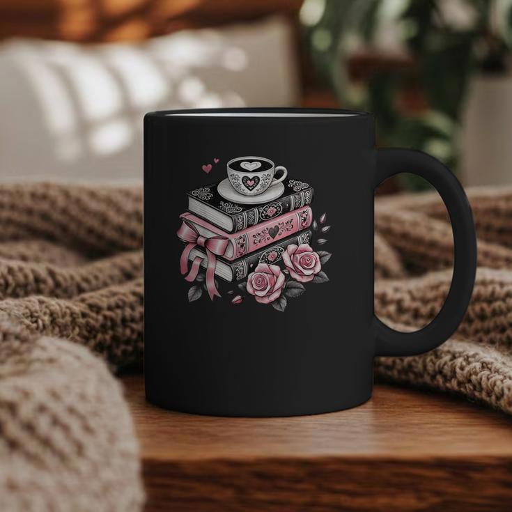 All Booked For Valentine's Coquette Bow Books Teacher Girly Graphic Print Coffee Mug