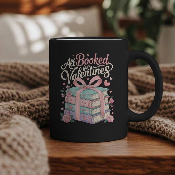 All Booked For Valentines Stacked Books Graphic Print Coffee Mug