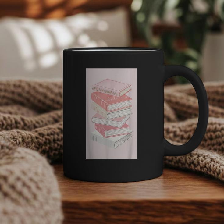Books Flowers Art Flower Stack Pastel Feminine Graphic Print Coffee Mug