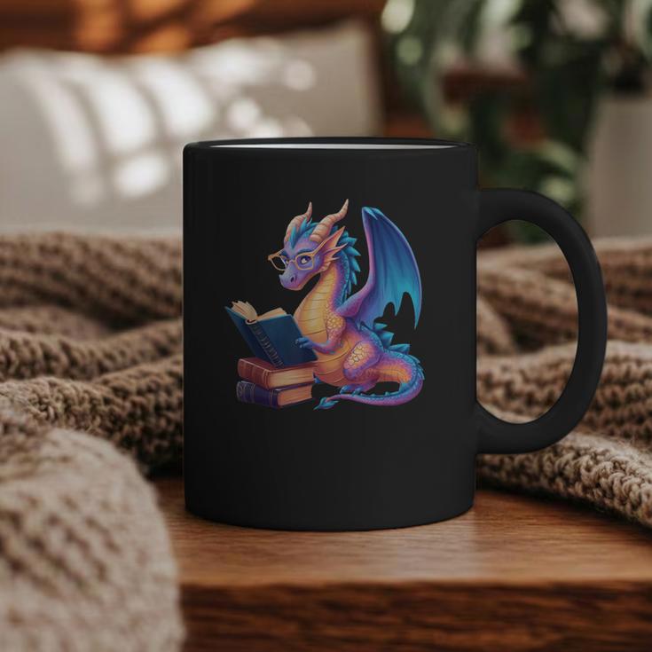 Bookworm Book Lover Women Girls Dragon Reading Graphic Print Coffee Mug