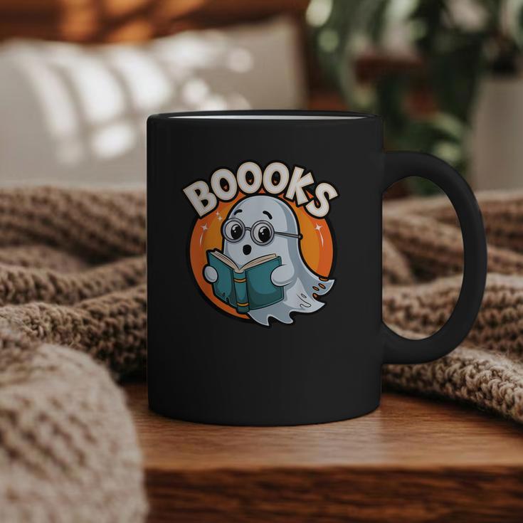 BOOOKS Cute Ghost Reading Books  Halloween Graphic Print Coffee Mug