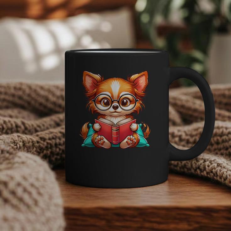 Chihuahua Reading a Book Dog Graphic Print Coffee Mug