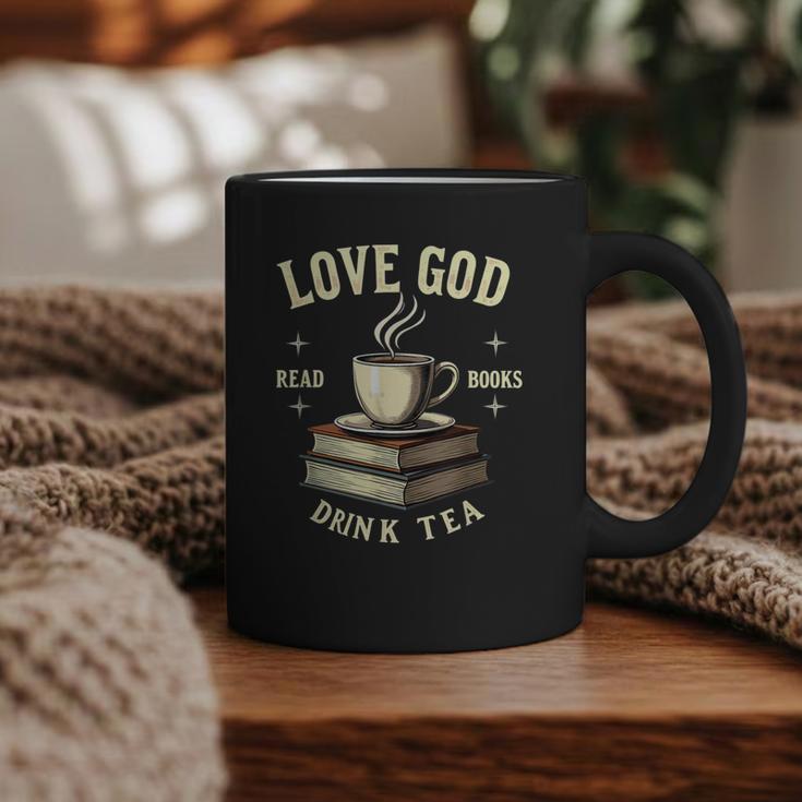 Christian Bookworm Love God Read Books Drink Tea Graphic Print Coffee Mug