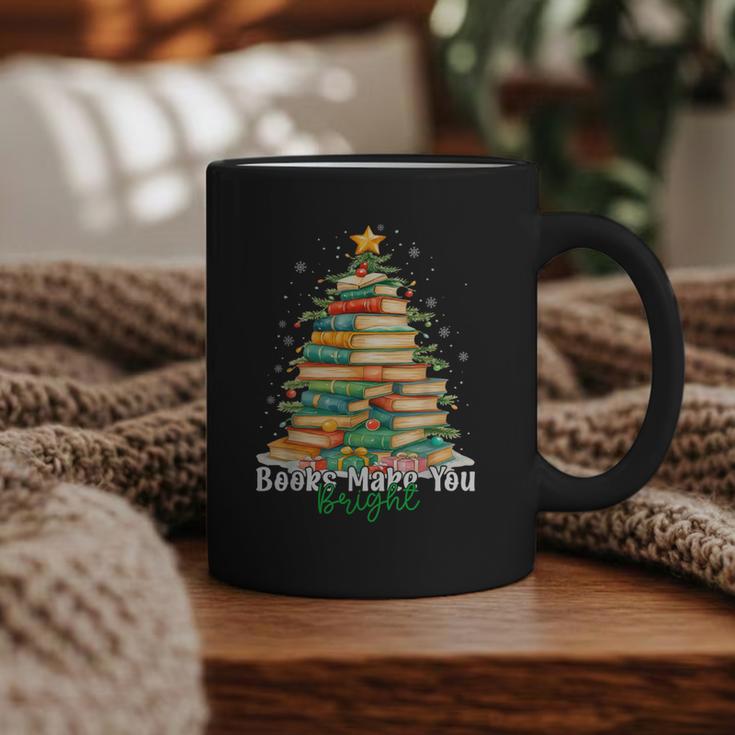 Christmas Books Make You Bright Librarian Teacher Book Lover Graphic Print Coffee Mug
