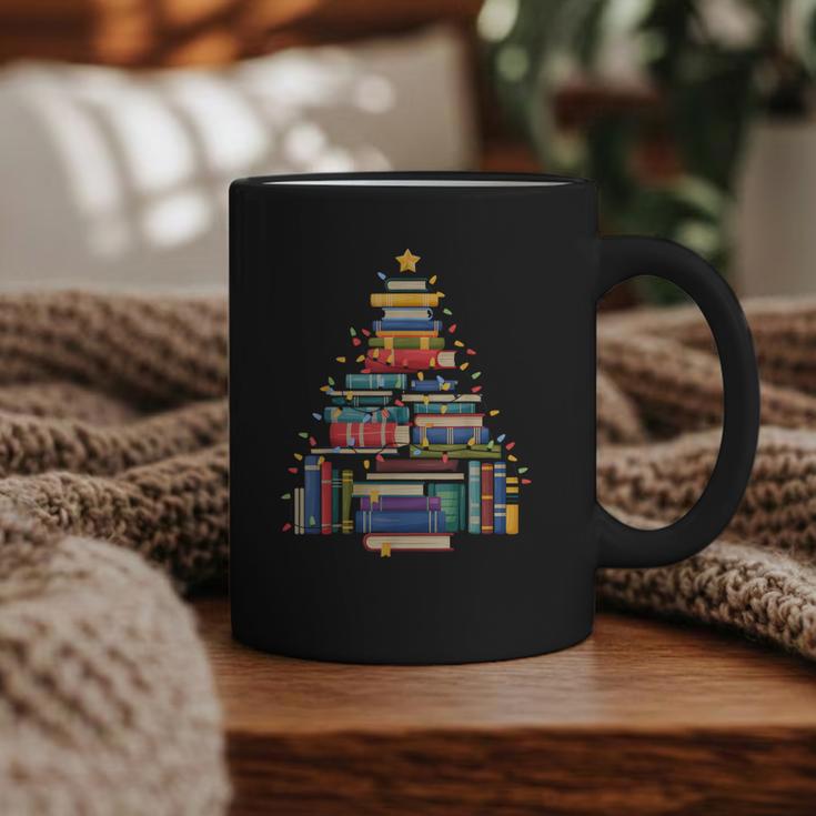 Christmas Tree Made Of Books Librarian Reader Holiday Graphic Print Coffee Mug