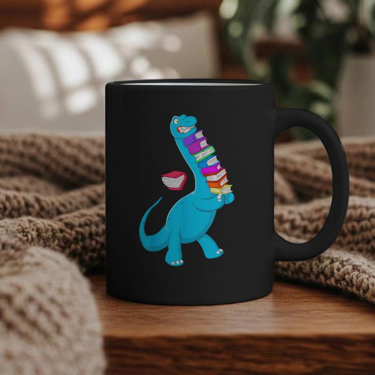 Cool Dinosaur Books Art For Men Women Libarian Book Lover Graphic Print Coffee Mug