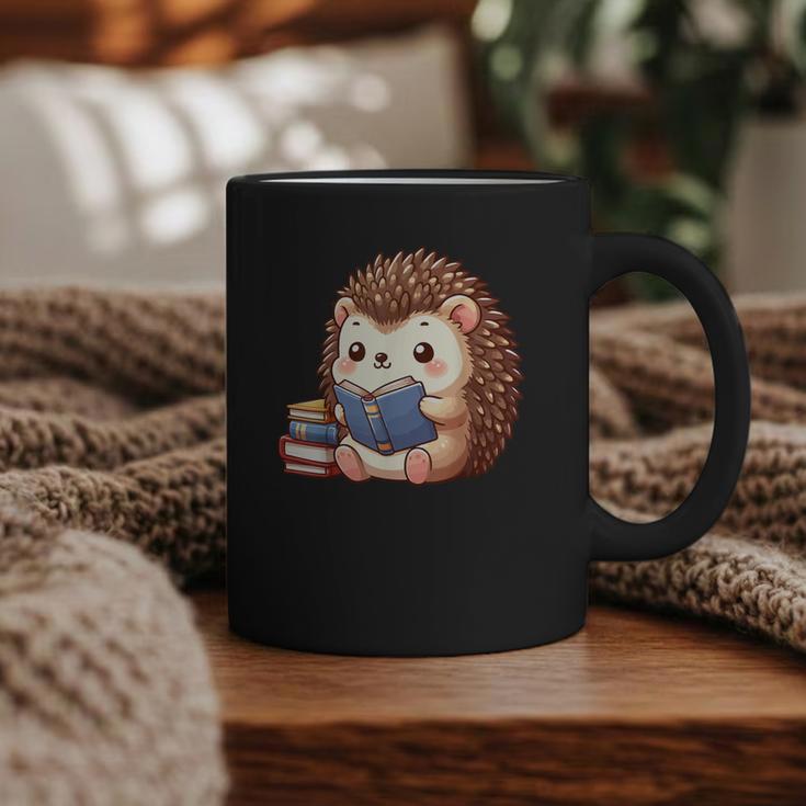 Cute Hedgehog Book Lover Readers Animal Reading Graphic Print Coffee Mug