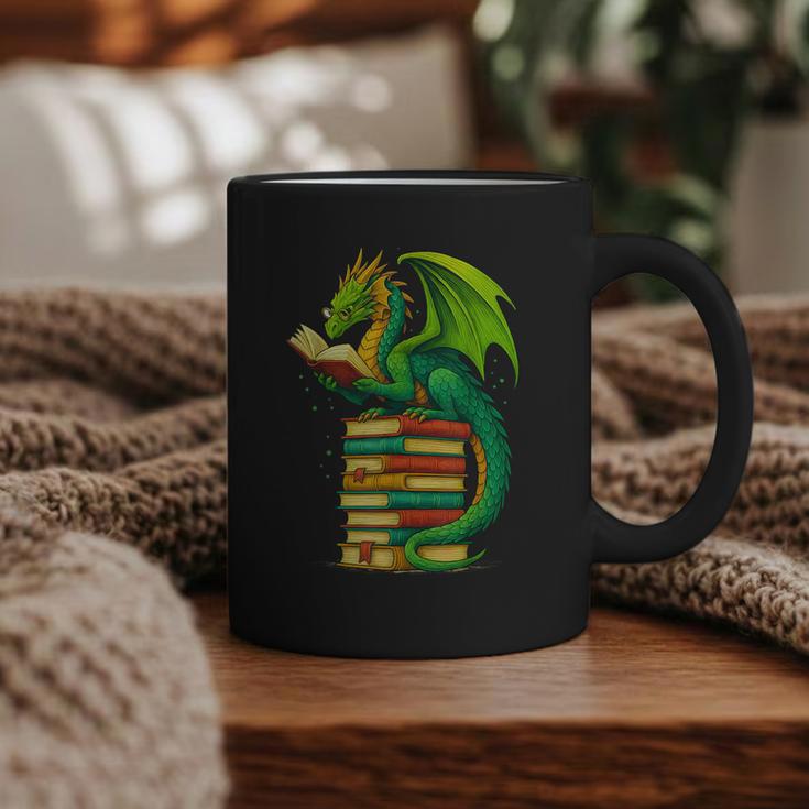 Dragon Reading Books Matching Bookworm Readers Librarian Graphic Print Coffee Mug