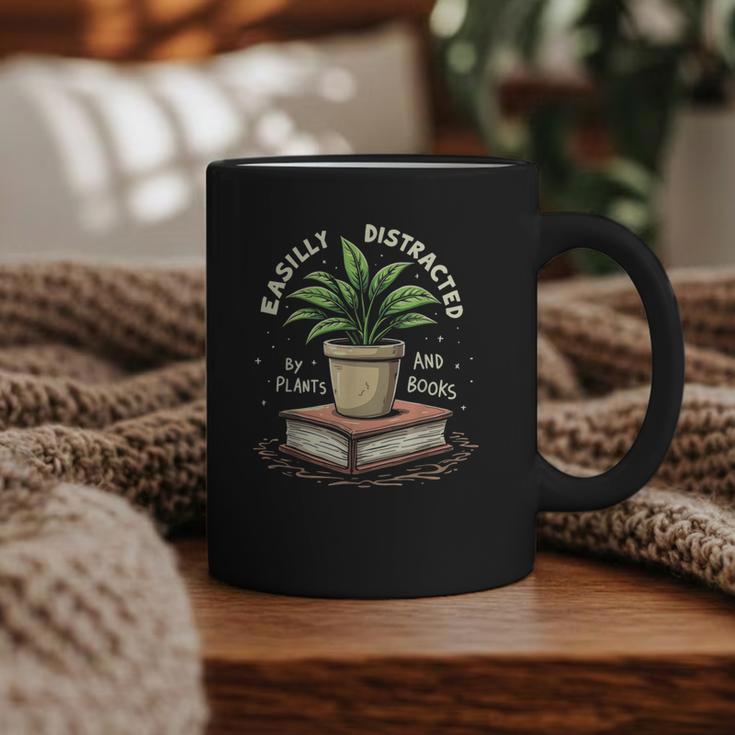 Easily Distracted By Plants And Books Graphic Print Coffee Mug
