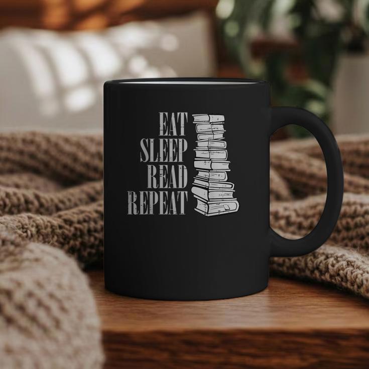 Eat Sleep Read Repeat Reading Book Librarian Men Women Kids Graphic Print Coffee Mug