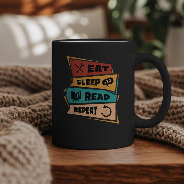Eat Sleep Read Repeat Reading Books Reader Bookworm Graphic Print Coffee Mug