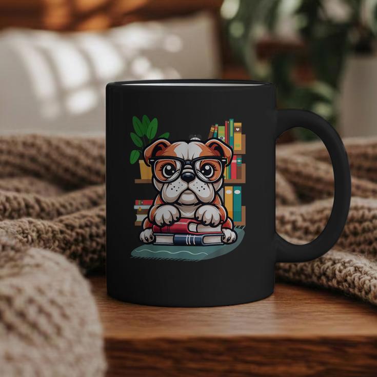 English Bulldog Reading a Book Dog Graphic Print Coffee Mug