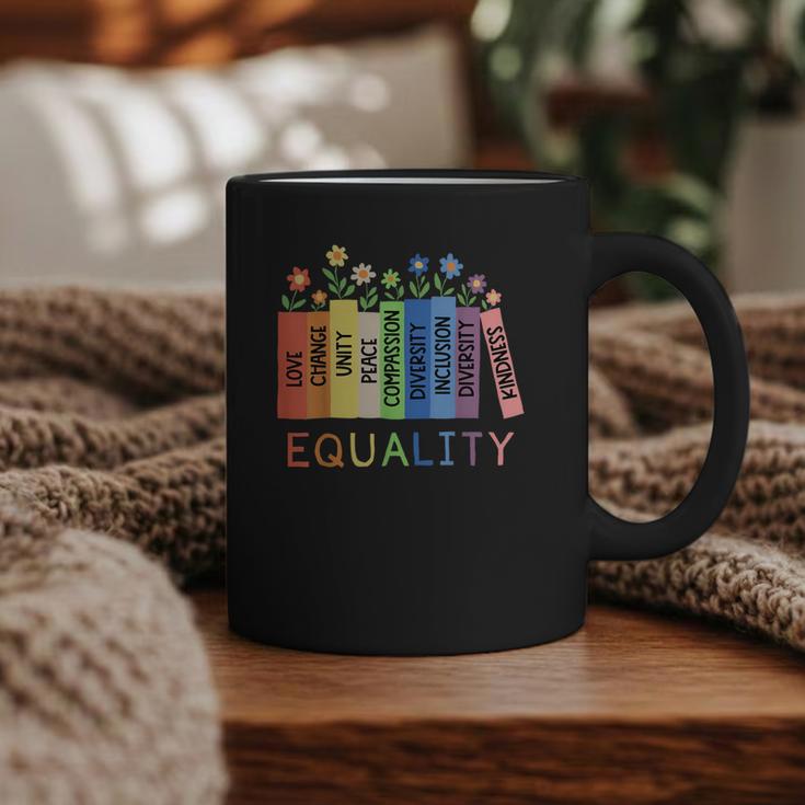 Floral Book Equality Human Rights Social Justice Peace Love Graphic Print Coffee Mug