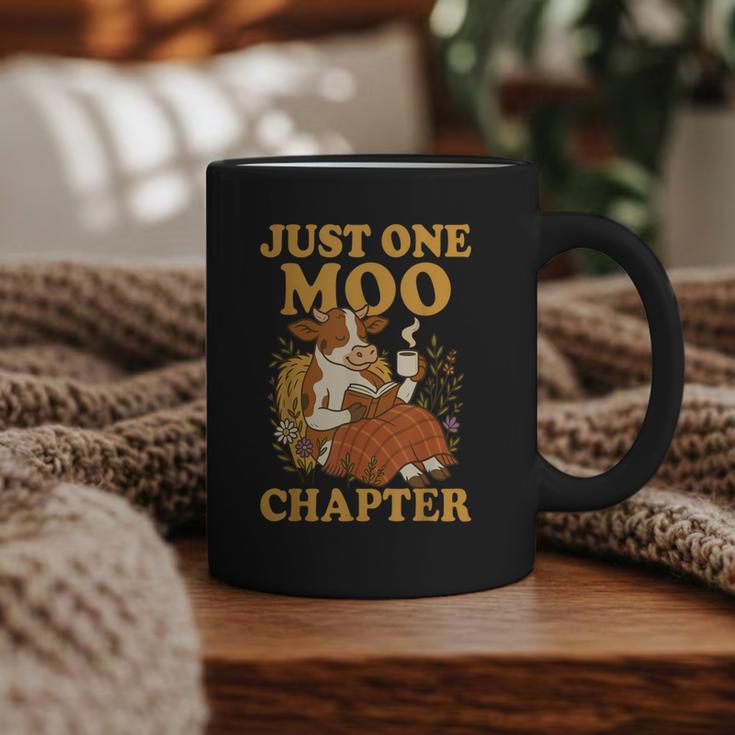 Floral Cow Reading Pun Just One More Chapter Cozy Book Lover Graphic Print Coffee Mug