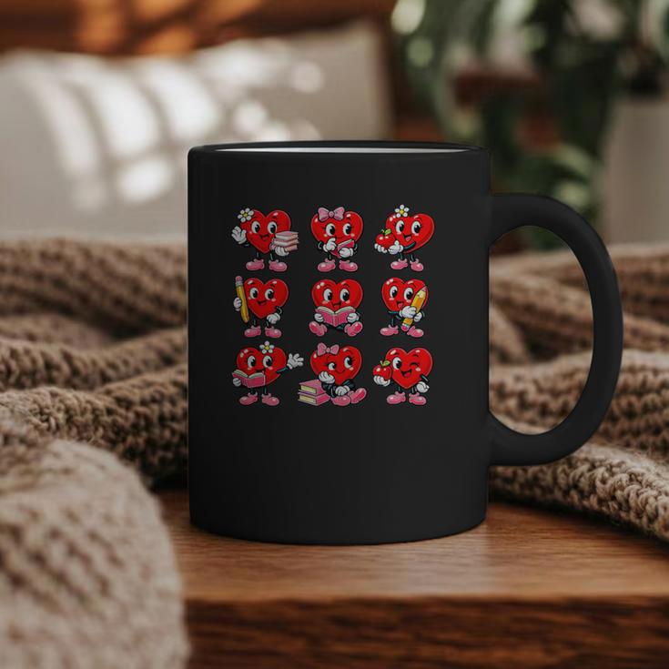 Heart Reading Books Valentine’s Day Girl And Boy Book Lovers Graphic Print Coffee Mug