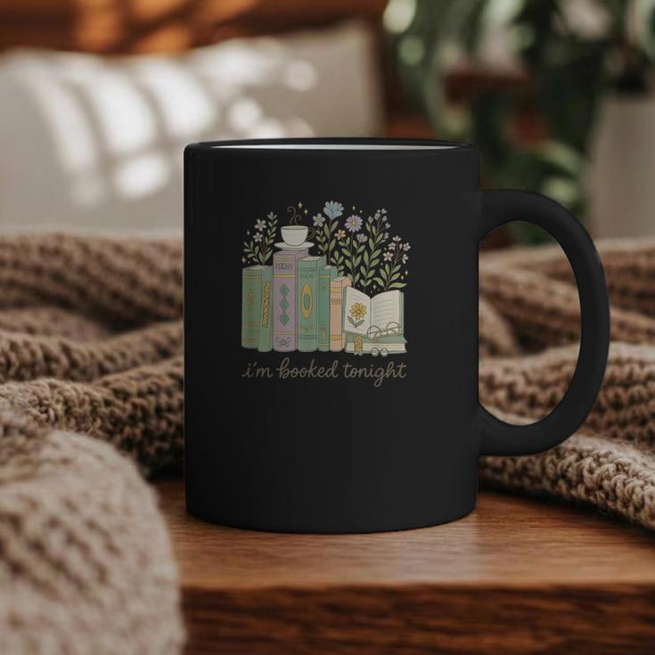I'm Booked Tonight Cozy Floral Book Lover Graphic Graphic Print Coffee Mug