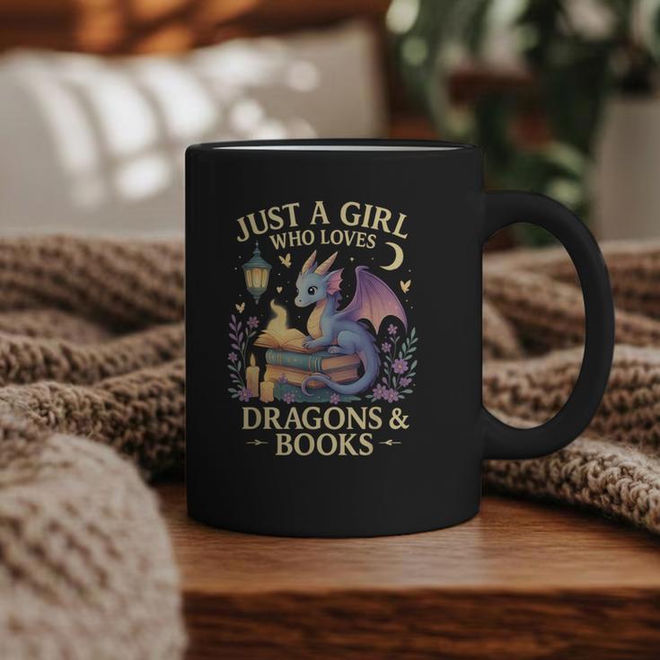 Just a Girl Who Loves Cute Dragons And Books Graphic Print Coffee Mug