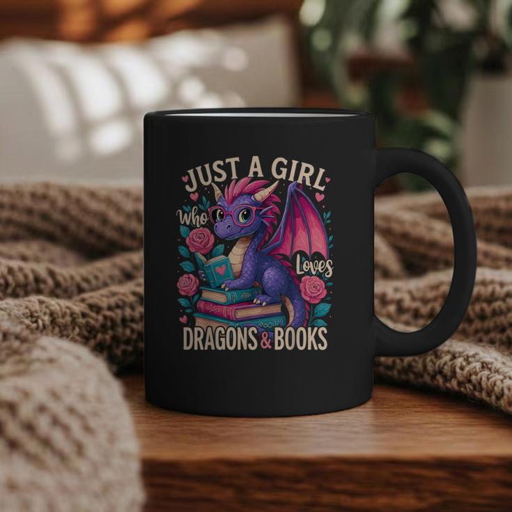 Just a Girl Who Loves Dragons And Books Dragon Graphic Print Coffee Mug