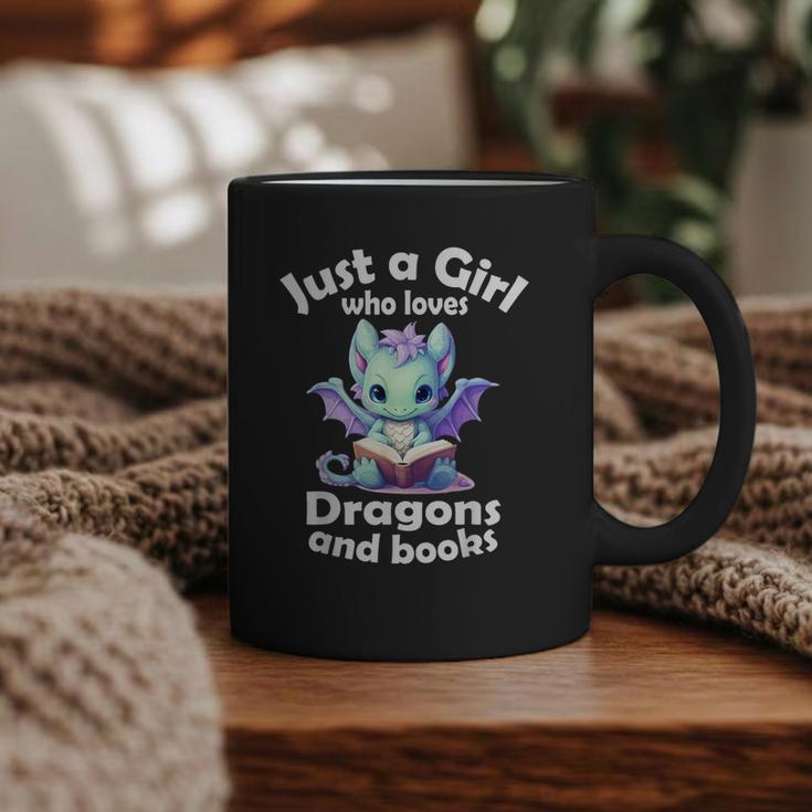 Just a Girl Who Loves Dragons And Books Dragon For Kids Graphic Print Coffee Mug