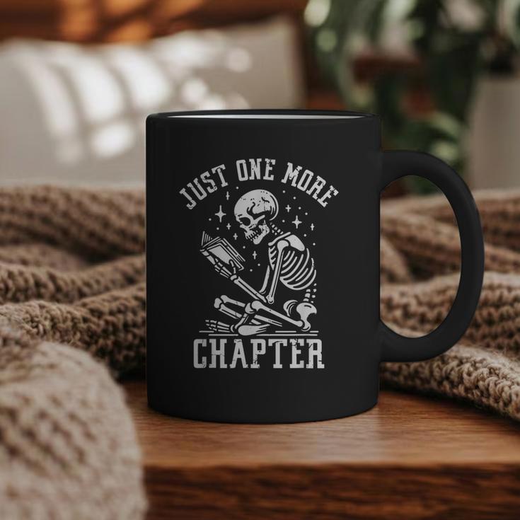 Just One More Chapter Skeleton Reading Book Graphic Print Coffee Mug
