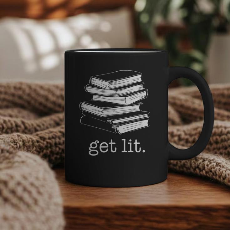 Let's Get Lit Books Graphic Print Coffee Mug