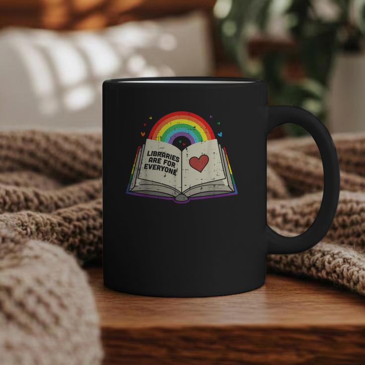 Libraries Are For Everyone Book LGBTQ Ally Gay Pride Month Graphic Print Coffee Mug