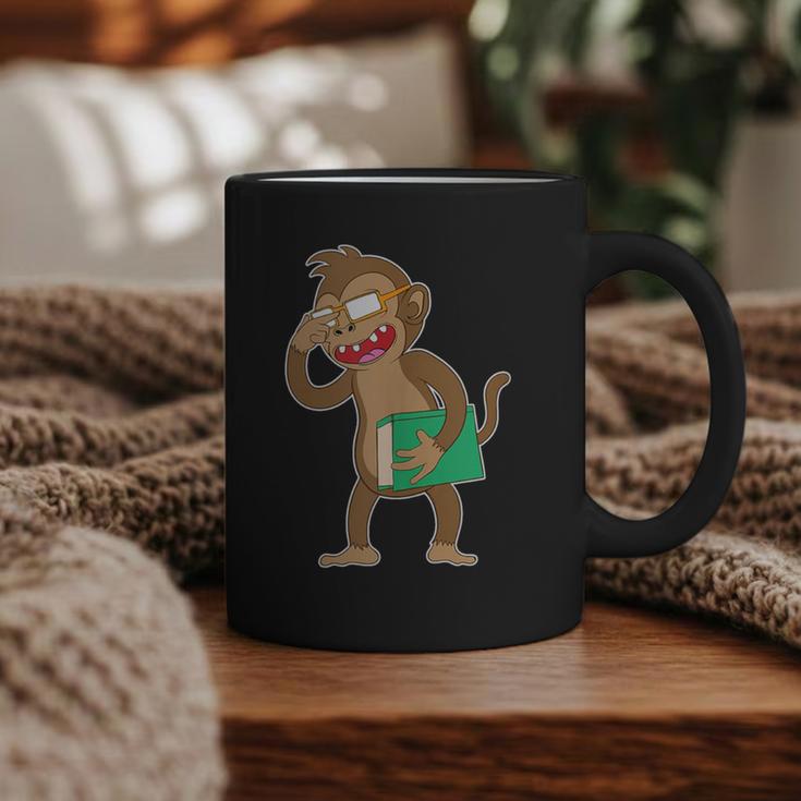 Monkey With a Book Graphic Print Coffee Mug