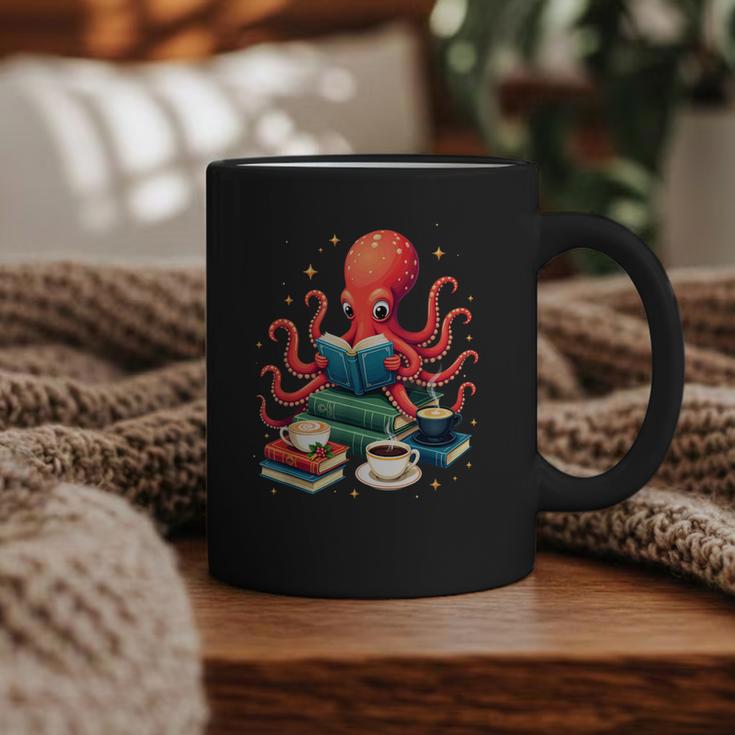 Octopus Reading Books Tea Coffee Graphic Print Coffee Mug