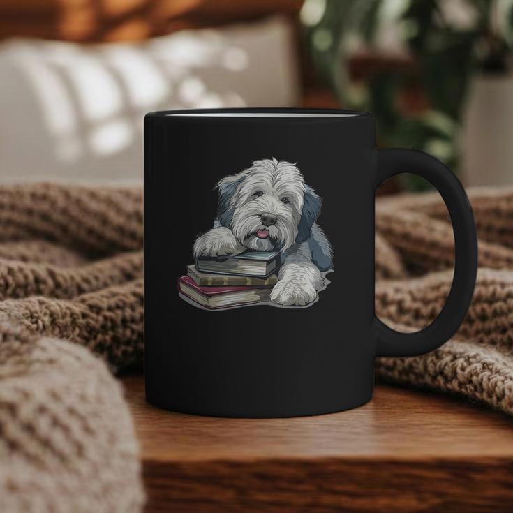 Old English Sheepdog Books Reading Dog Breed Graphic Graphic Print Coffee Mug