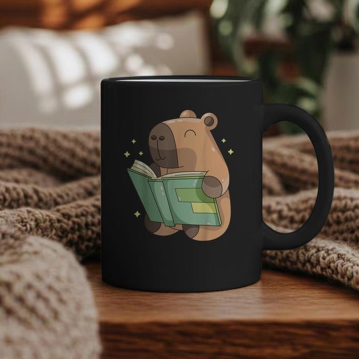 Pet Capybara Is Reading Library Capy Word Book Day Teacher Men Women Kids Graphic Print Coffee Mug