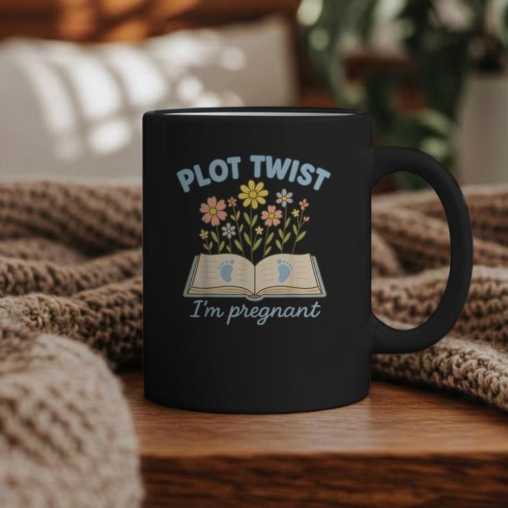 Plot Twist I'm Pregnant Literary Pregnancy Announcement Book Graphic Print Coffee Mug