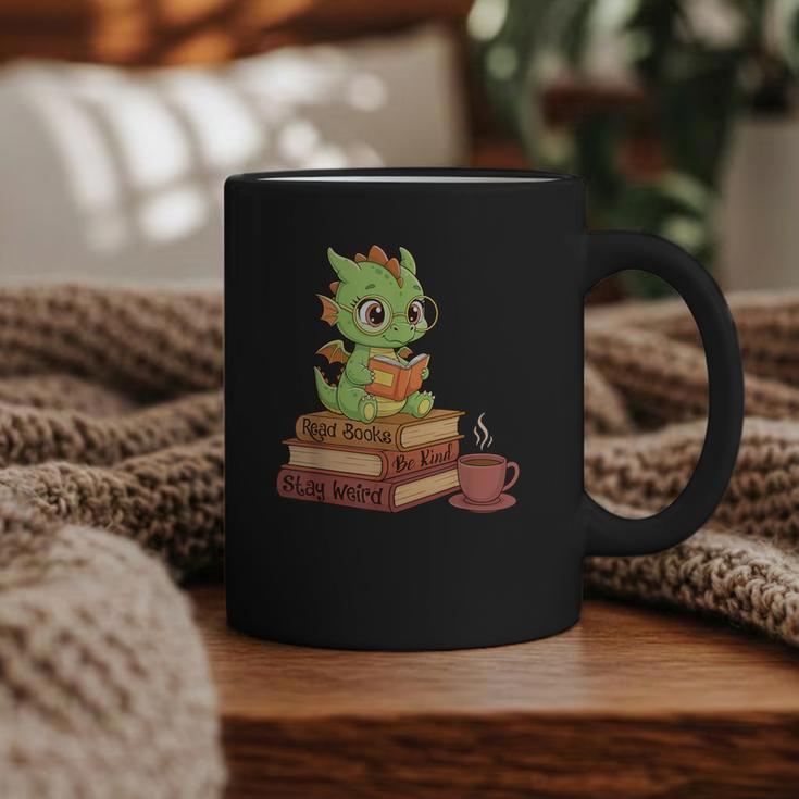 Read Books Be Kind Stay Weird Reading Bookworm Reader Graphic Print Coffee Mug