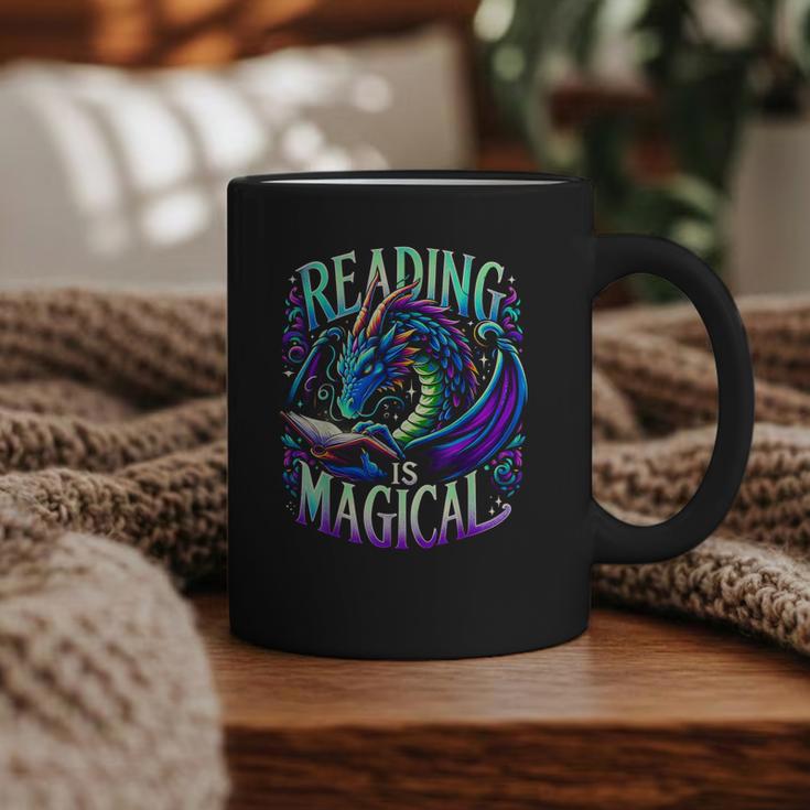 Reading Is Magical Dragon Tee Perfect For Book Lovers Kids Graphic Print Coffee Mug