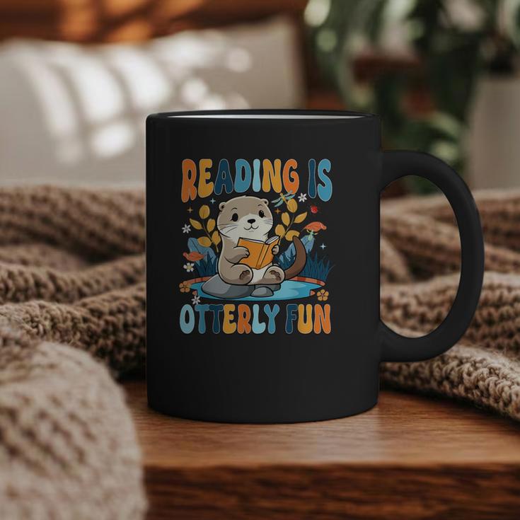 Reading Is Otterly Fun Sea Otter Book Lover Bookworm Graphic Print Coffee Mug