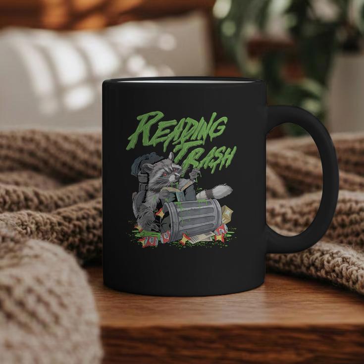 Reading Trash Racoon Bookworm Bookish Librarian Book Lover Graphic Print Coffee Mug