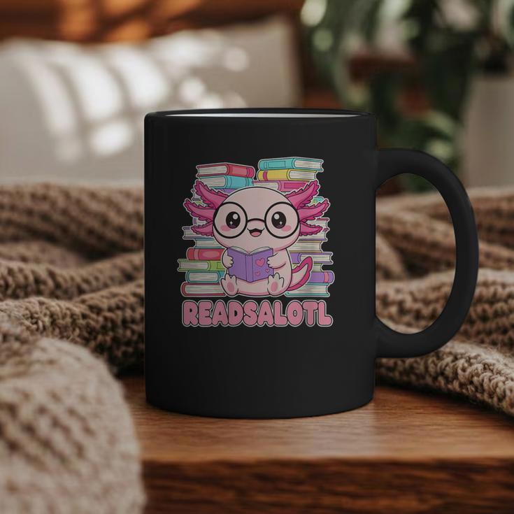 Readsalotl Axolotl Reading Book Bookworm Graphic Print Coffee Mug