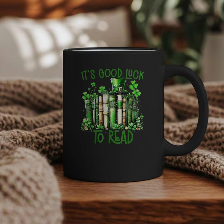 Retro Book Lucky Reading Teacher St Patrick's Day -Adults Small Cotton Blend Polyester Blend Short Sleeve Graphic Print Coffee Mug